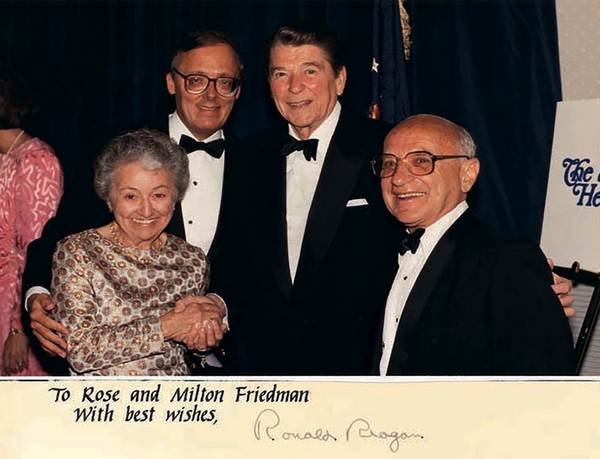 Подружжя Фрідманів разом із президентом США Рональдом Рейганом в Білому домі