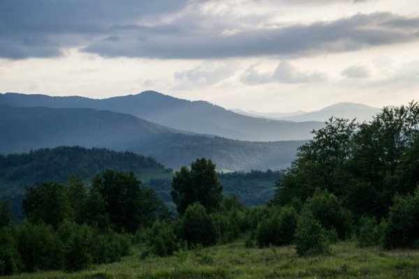 с.Кам'янка. Вид з гірського хребта на межі Львівської та Івано-Франківської областей на долину  07.07.2013 Автор Олег Гордіюк