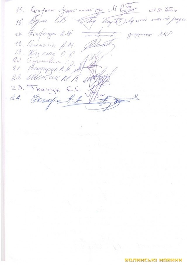 У Луцьку вибірково просили підписати звернення про проведення 20-ї сесії