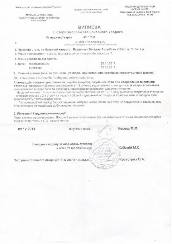 Збирають гроші на лікування 9-річної волинянки