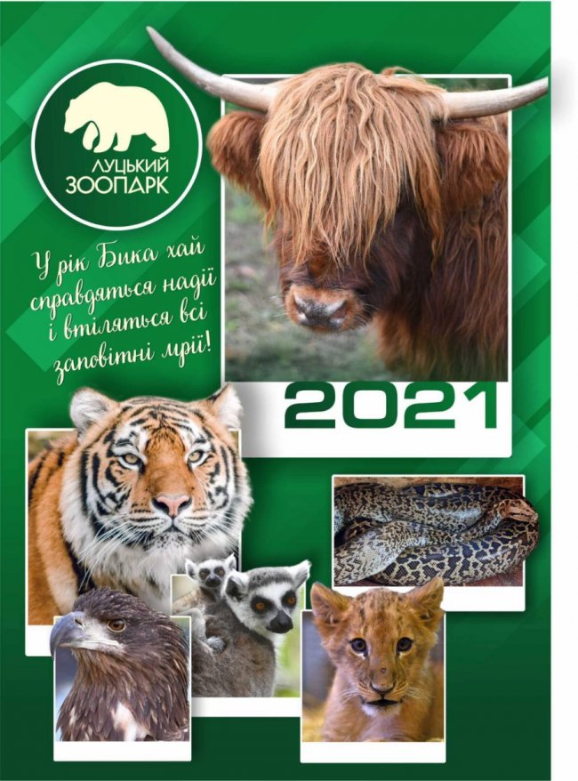 Луцький зоопарк видав календар із зображеннями його мешканців. ФОТО