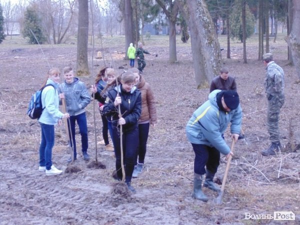 Як мер Луцька з студентами дерева садив. ФОТО