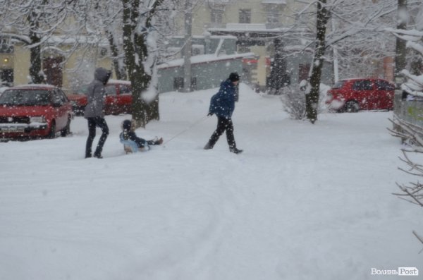 Снігопад у Луцьку. ФОТО