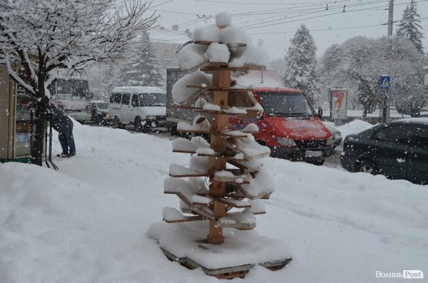 Снігопад у Луцьку. ФОТО