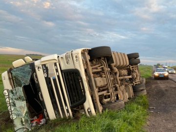 На дорозі «Устилуг-Луцьк-Рівне» перекинулася вантажівка з деревиною 