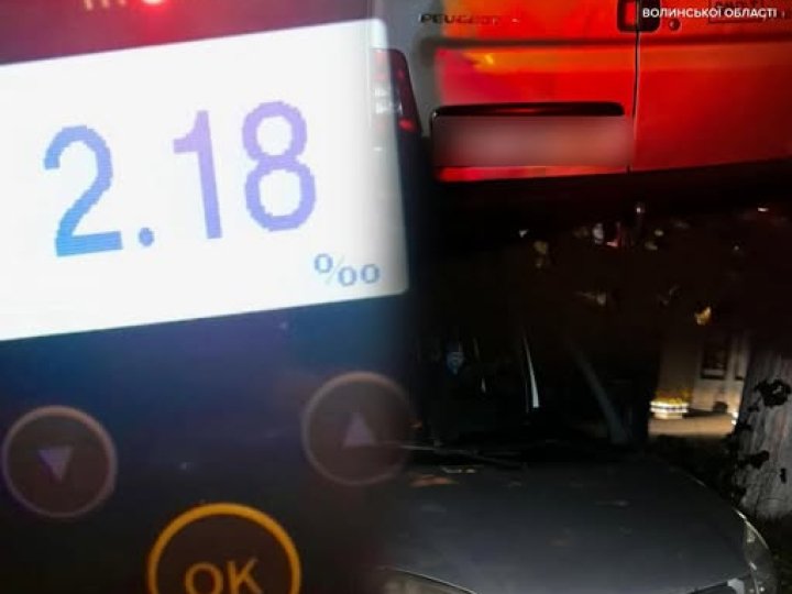 На Волині у водія вміст алкоголю в крові перевищував норму в 11 разів