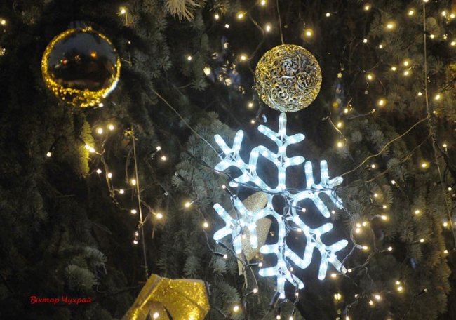 Святкові вогні вечірнього Луцька. ФОТО