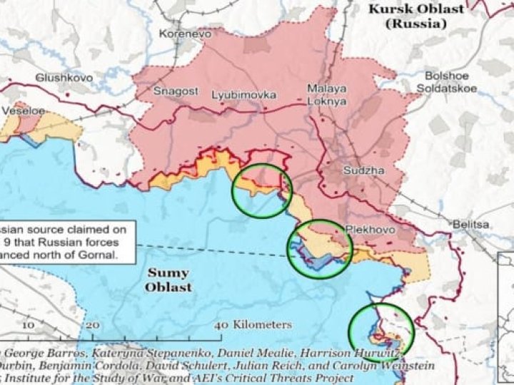 ISW: армія рф хоче створити буферну зону на Сумщині і наступати на Суми