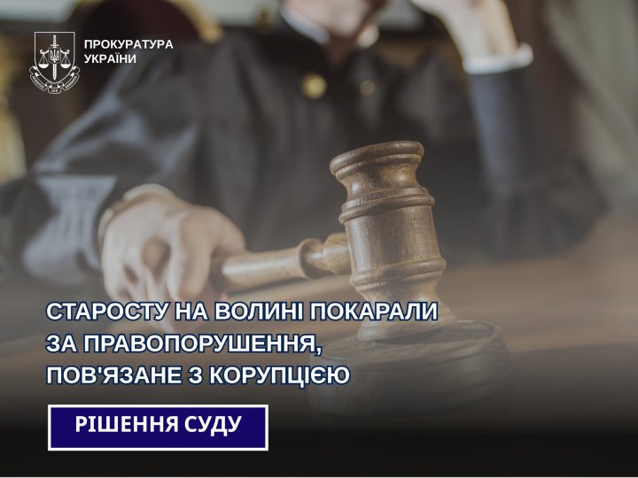 Старосту на Волині покарали за правопорушення, пов'язане з корупцією