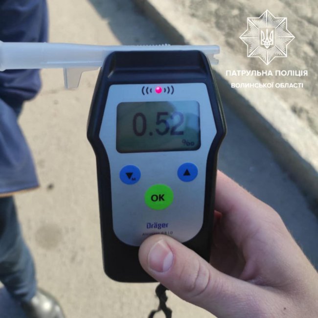 У Луцьку затримали п`яного водія, який перетнув подвійну суцільну лінію