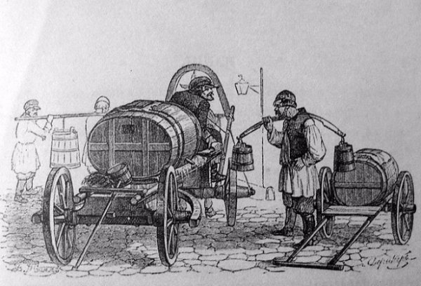 Водовози. Ілюстрація з книги Олександра Башуцького «Наши, списанные с натуры русскими»