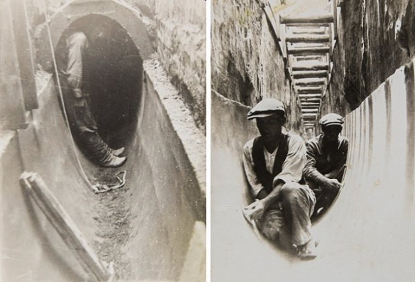  Каналізаційний тунель. Такі ще збереглися і досі виконують свої функції в центрільній частині міста. Копія з архіву підприємства 