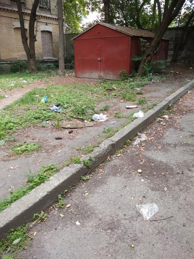 «Немає сил на це дивитися»: луцький двір засипали сміттям. ФОТО