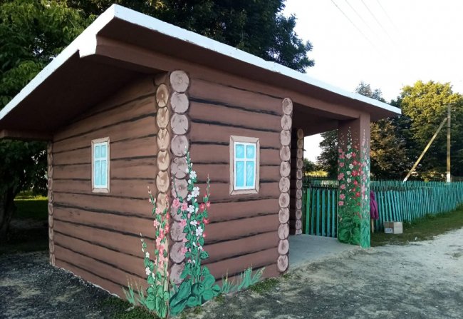 Мешканці волинського села креативно розмалювали автобусну зупинку. ФОТО