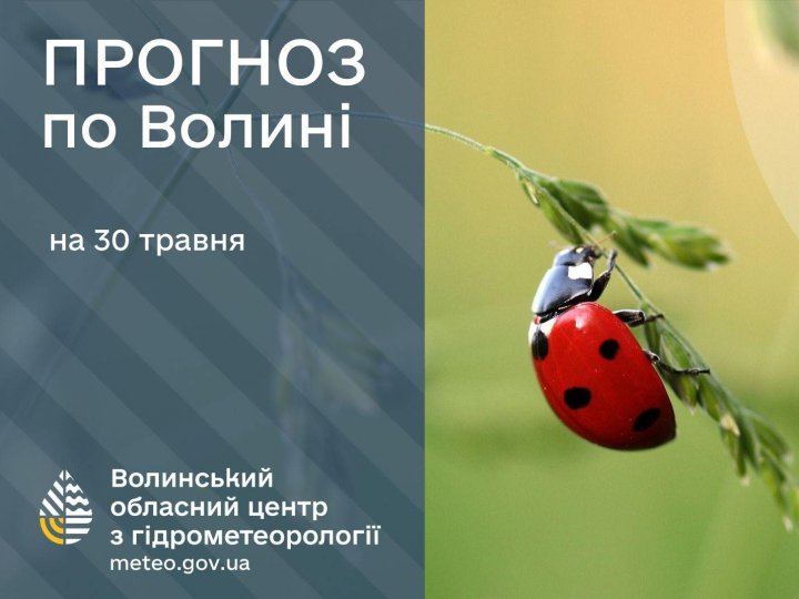 Якою буде погода у Луцьку та на Волині у суботу, 30 травня