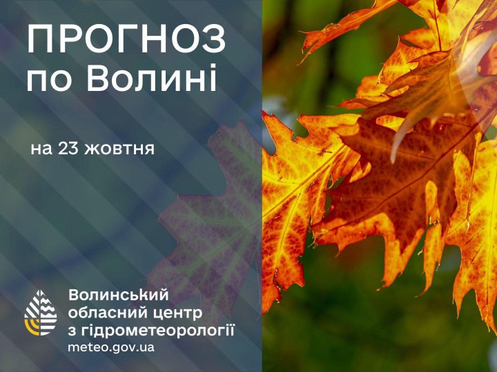 Якою буде погода у Луцьку та на Волині у четвер, 23 жовтня