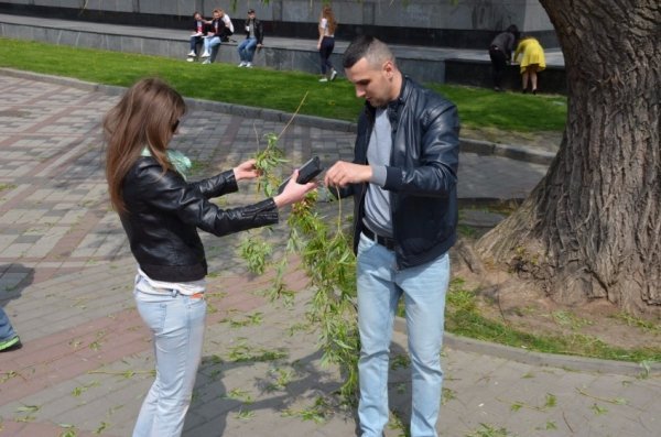 У Луцьку прихожани хотіли зекономити на вербі. ФОТО