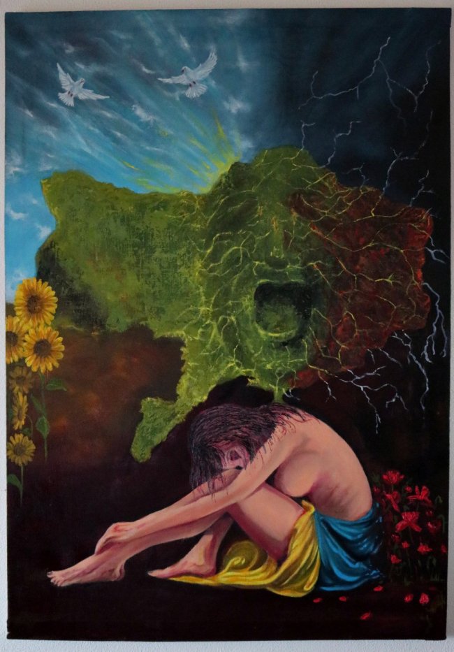 Незрячий художник з Донбасу допомагає військовим з волинської бригади