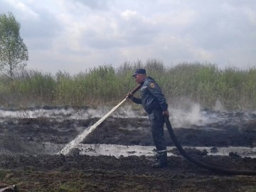 У селі на Волині рятувальники 2-ий день не можуть загасити пожежу на торфовищі. ВІДЕО