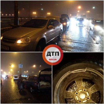 На мосту в Києві вилізла арматура: понад 10 авто пошкоджено