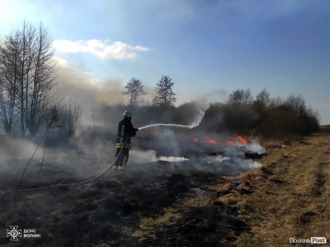 За минулу добу волиняни  влаштували сім пожеж, спалюючи сухостій