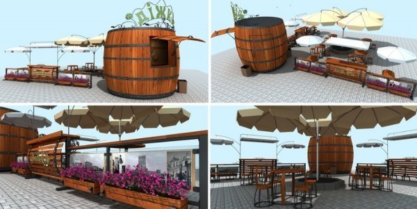 Так могла б виглядати діжка біля виномаркету. Дизайнер Артем Журавель