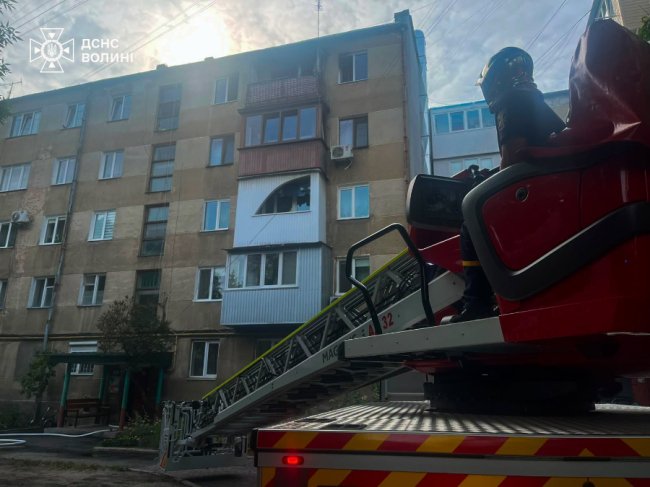 На Волині під час пожежі у квартирі чоловік отримав опіки обличчя