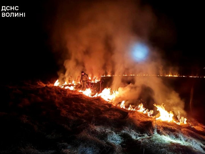 На Волині вогонь із сухої трави перекинувся на будівлі 