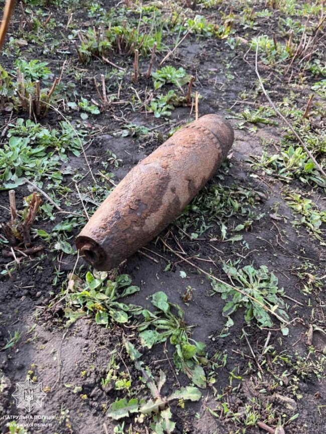 Поблизу Луцька чоловік знайшов на своєму городі снаряд