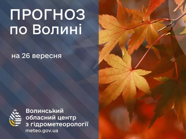 Погода у Луцьку та на Волині: які прогнози синоптиків на суботу, 26 вересня