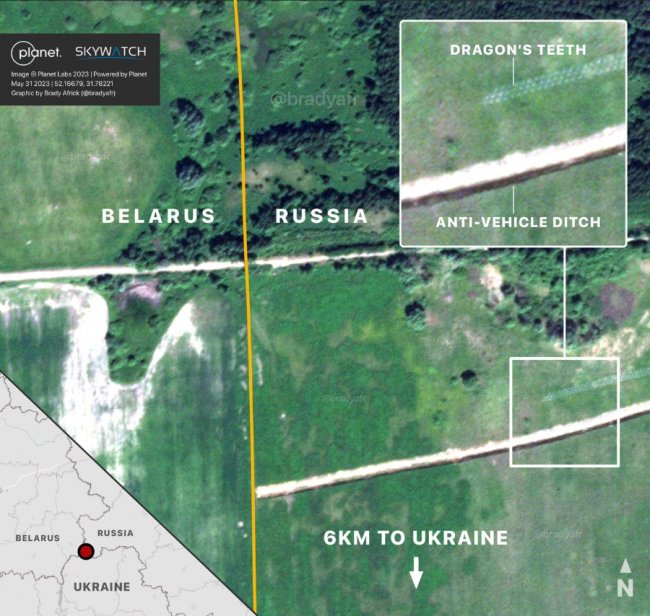 Росіяни звели лінію оборони впритул до кордону з Білоруссю