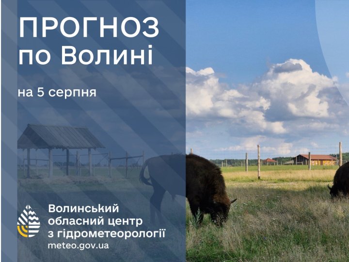 Якою буде погода у Луцьку та на Волині у вівторок, 5 серпня