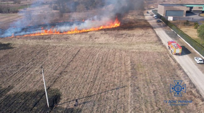 У Струмівці чоловік підпалив траву: гасили понад годину. ФОТО
