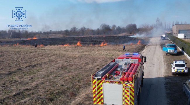 У Струмівці чоловік підпалив траву: гасили понад годину. ФОТО
