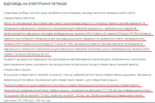 У Луцькраді відповіли на петицію про мультиборди для шкіл міста