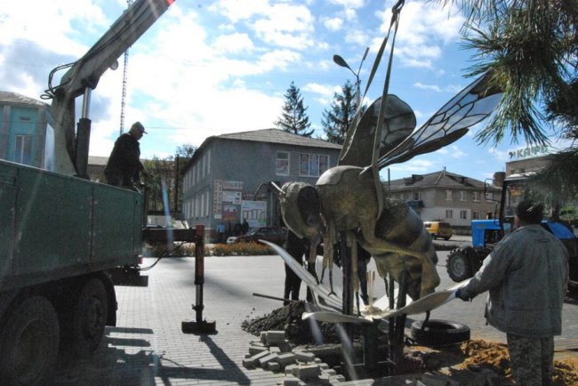 У волинському селищі «поселилася» гігантська бджола. ФОТО