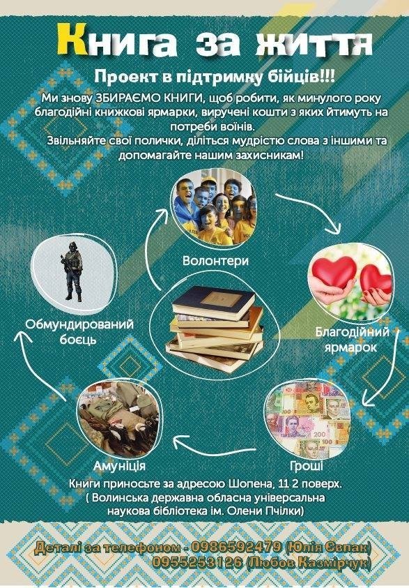 Волонтери у Луцьку відновили акцію «Книга за життя»
