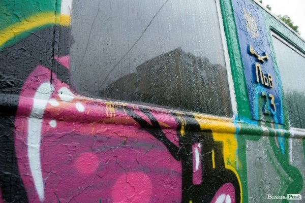 У Луцьку «вандали» розмалювали дитячий поїзд. ФОТО