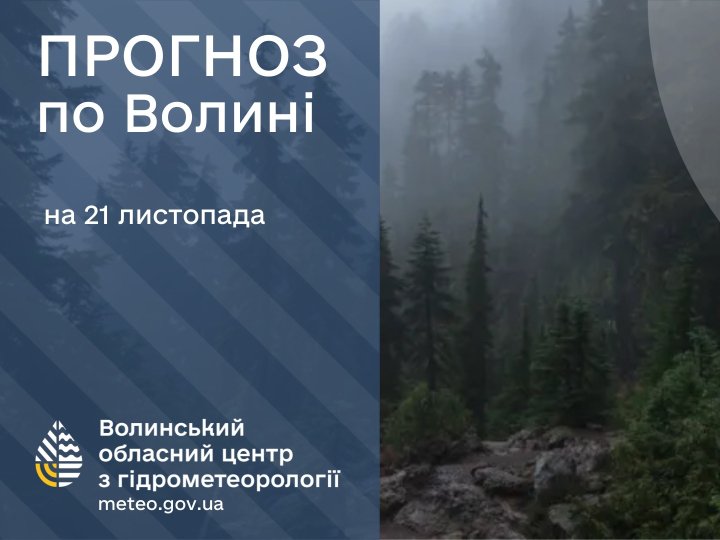 Якою буде погода у Луцьку та на Волині у п'ятницю, 21 листопада