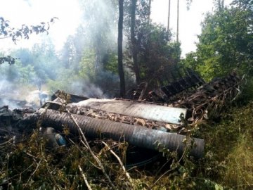 На Полтавщині впав і згорів літак
