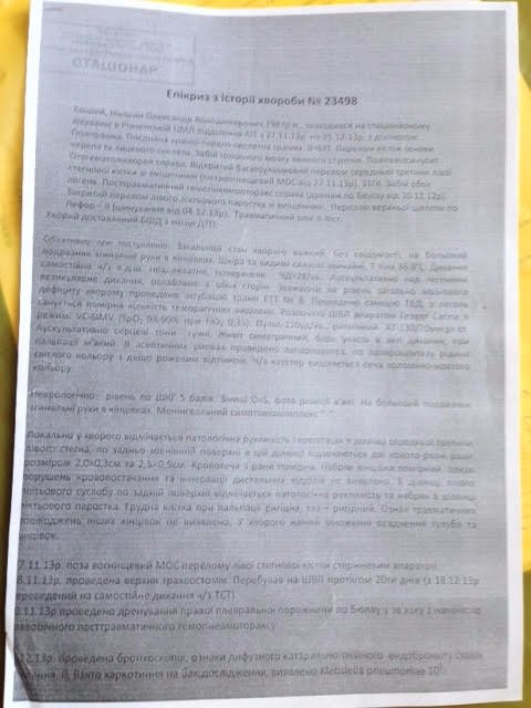 Постраждалий баскетболіст потребує допомоги. ВИПИСКА
