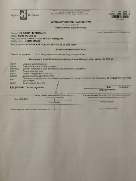 Волинянин з інфарктом потрапив до польської лікарні: просять допомогти