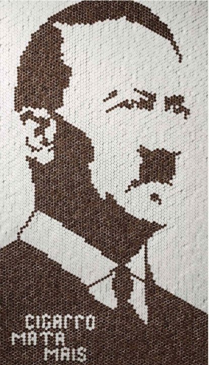 11. Цигарки вбивають більше. (Постер викладений з 13000 цигарок). Бразилія