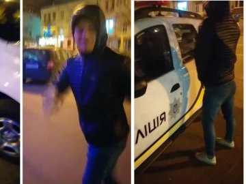 У Києві молодик помочився на поліцейське авто, жартівнику загрожує тюрма. ВІДЕО