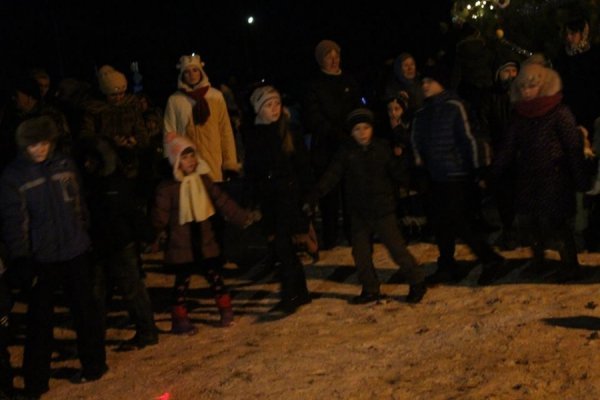 Ватра, фаєр-шоу, співи: як запалювали ялинку в селі під Луцьком