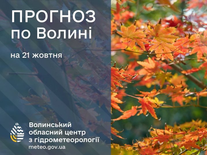 Які прогнози волинських синоптиків на середу, 21 жовтня