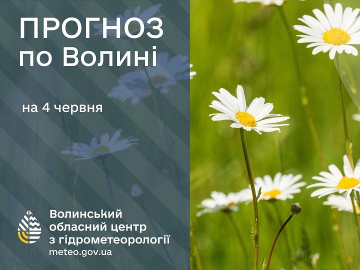 Якою буде погода у Луцьку та на Волині 4 червня