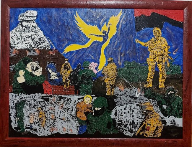 Воїн-капелан з Волині написав дві картини про війну