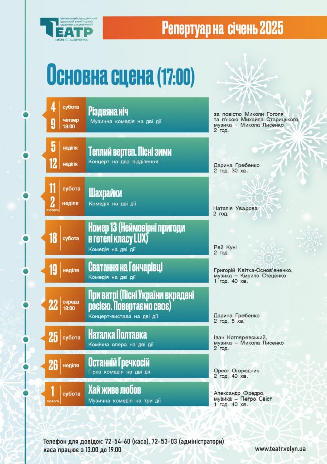Час відкривати нові історії на театральній сцені: що покажуть у Луцьку у січні