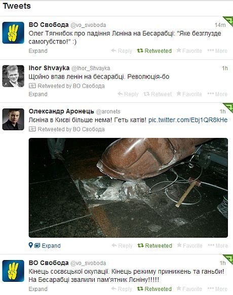 Тягнибок про знесення пам’ятника Леніну: «Яке безглузде самогубство!:)»